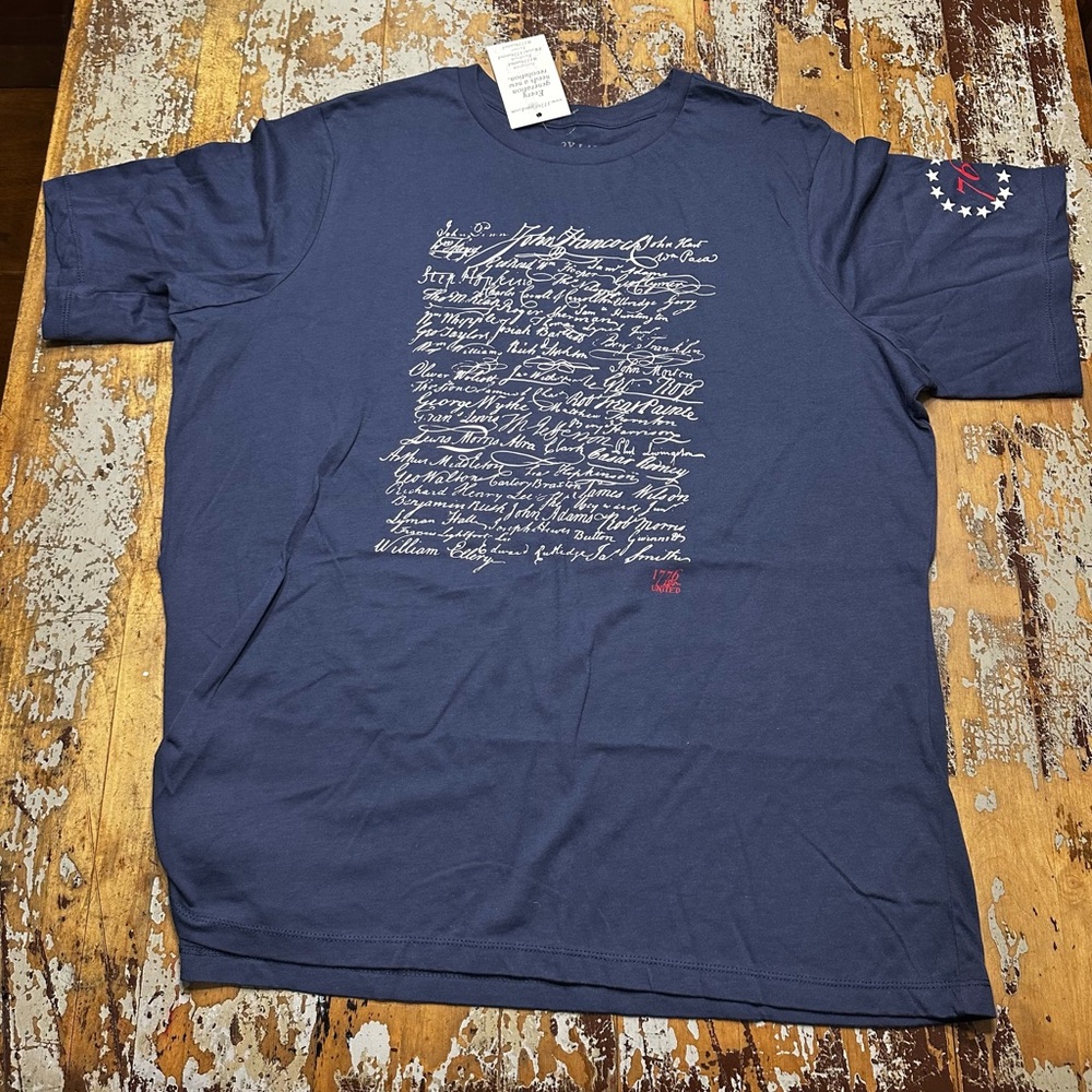 NWT- 2XL- Navy Script Women's Short Sleeve Tee- Runs Small, more like L/Xl